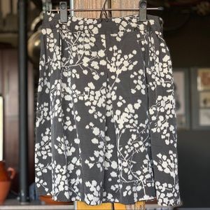 Anthropologie floral cotton and silk blend skirt